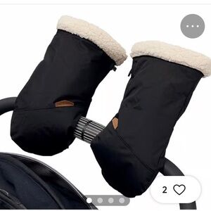 NWT JJ Cole Bundle Mitts Stroller Mittens, Black OS